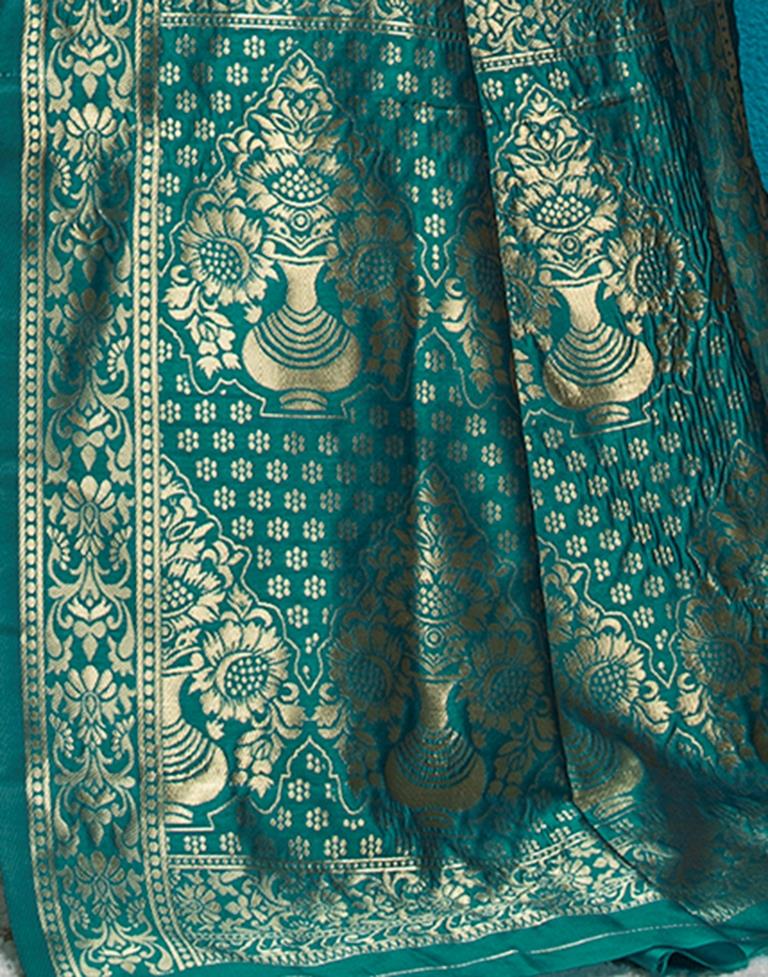 Turquoise Weaving Silk Banarasi Saree