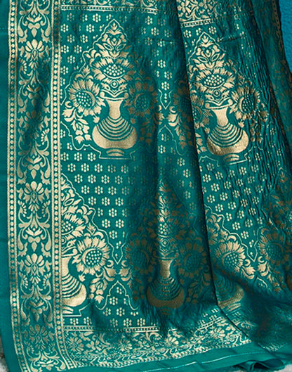Turquoise Weaving Silk Banarasi Saree