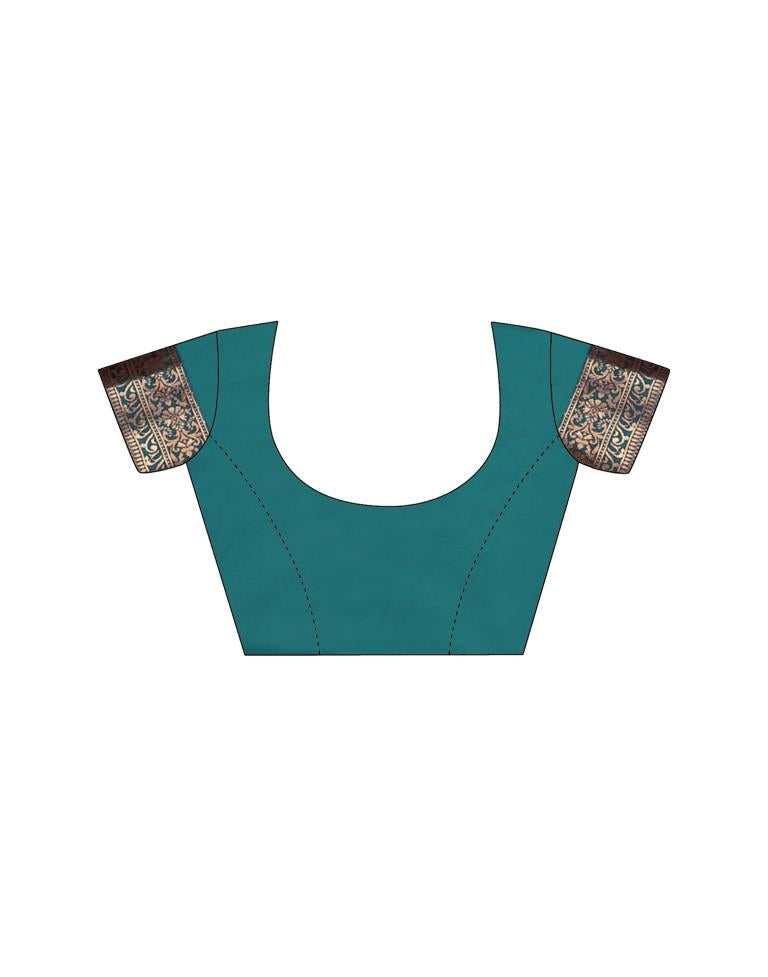 Turquoise Weaving Silk Banarasi Saree