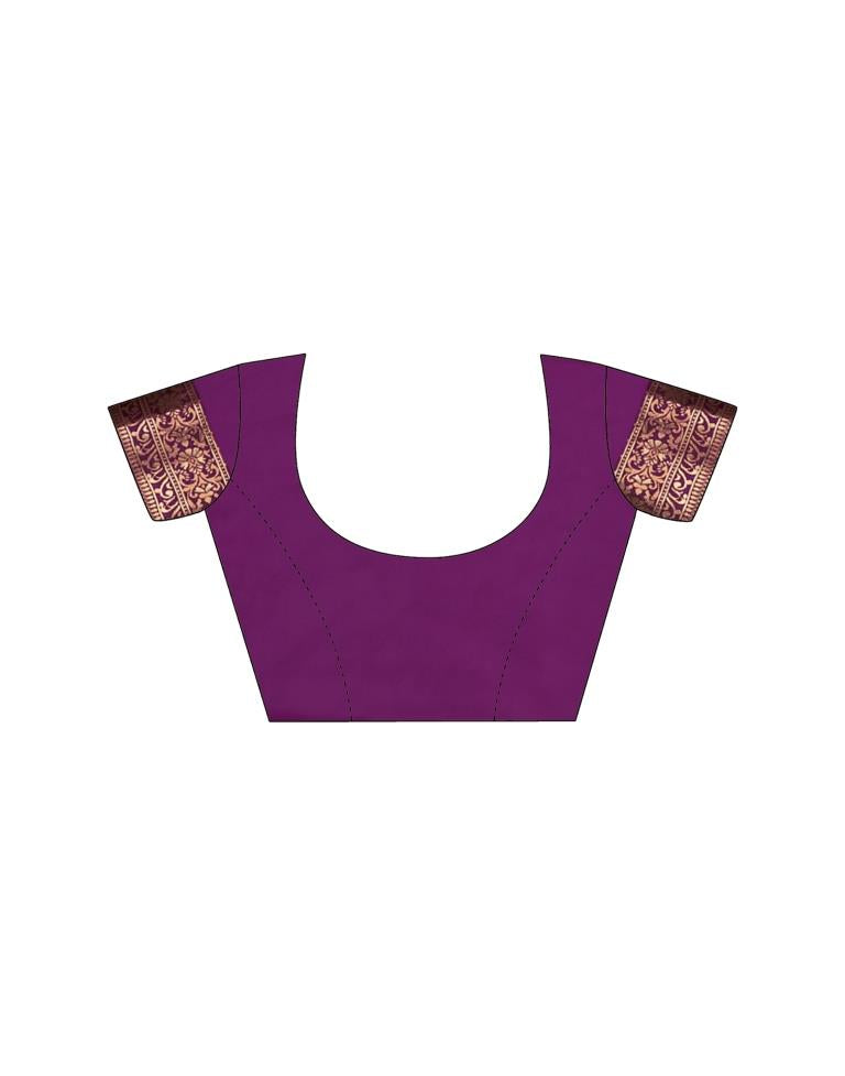 Purple Weaving Silk Banarasi Saree