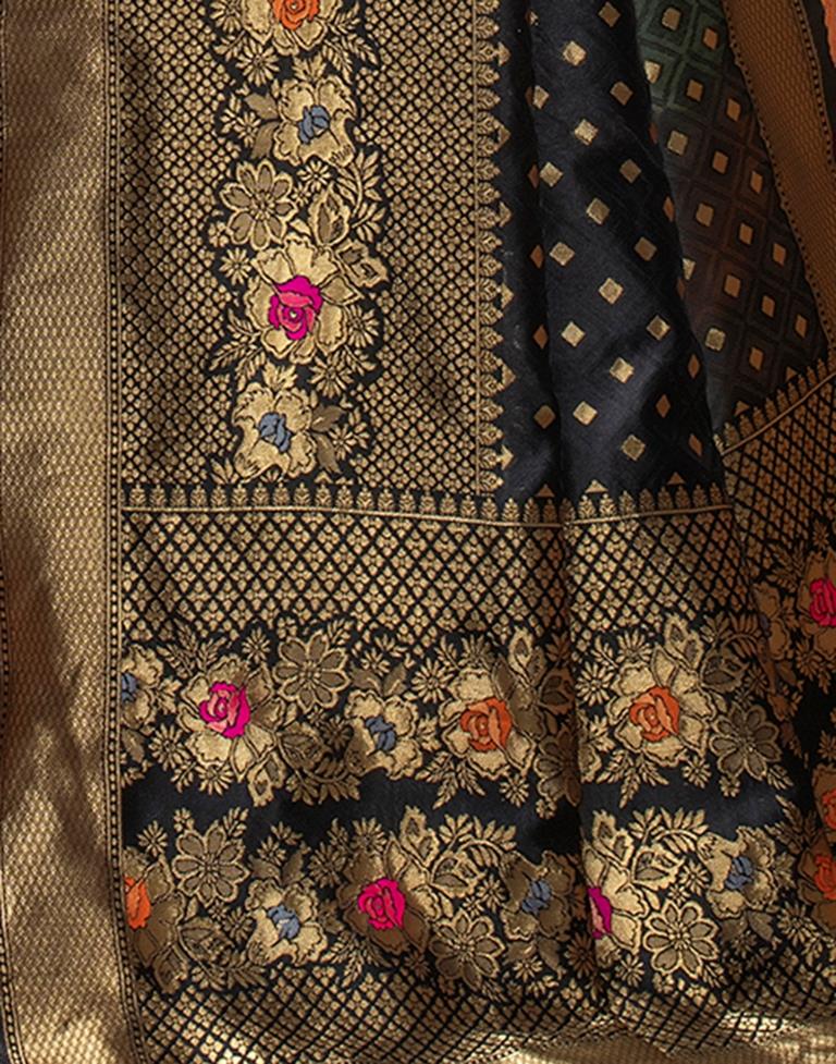 Black Weaving Silk Banarasi Saree