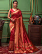 Maroon Weaving Silk Banarasi Saree
