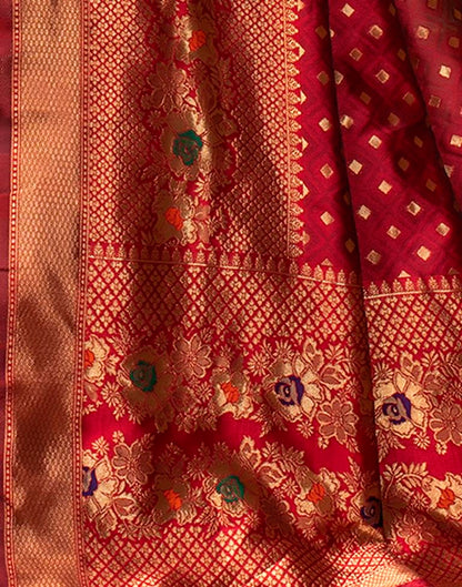Maroon Weaving Silk Banarasi Saree