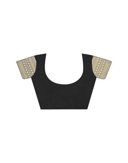 Black Jacquard Silk Saree