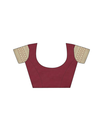 Maroon Jacquard Silk Saree