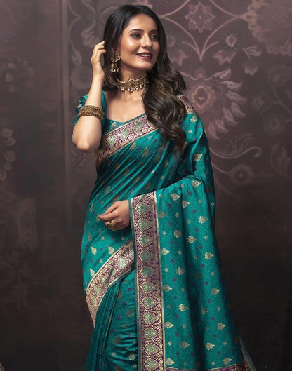 Magenta Jacquard Silk Saree