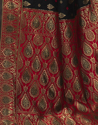 Red Jacquard Silk Saree