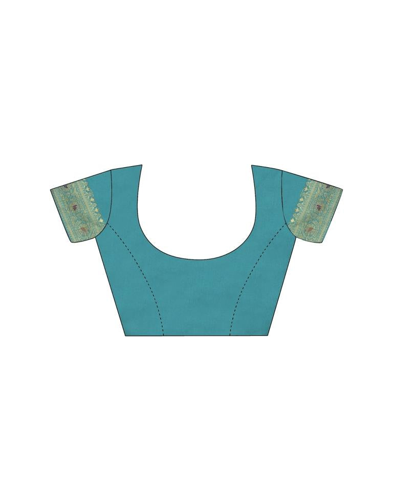 Sea Green Jacquard Silk Saree