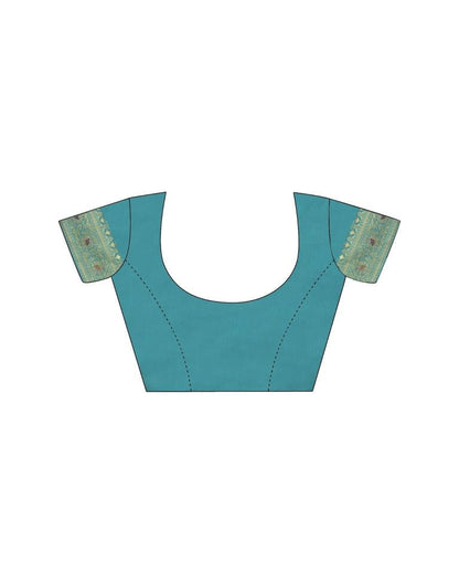 Sea Green Jacquard Silk Saree