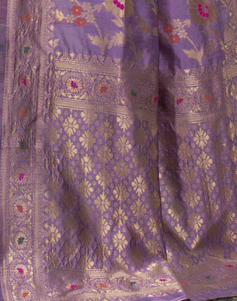 Lavender Jacquard Silk Saree
