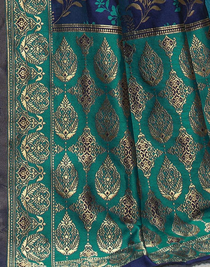 Rama Green Jacquard Silk Saree