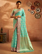 Turquoise Weaving Silk Banarasi Saree