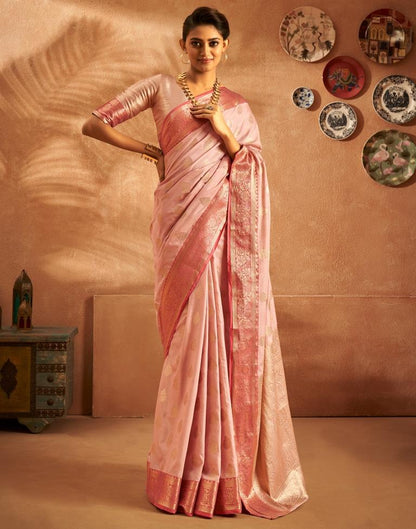Light Pink Banarasi Silk Saree