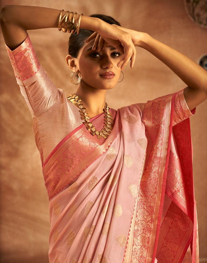 Light Pink Banarasi Silk Saree