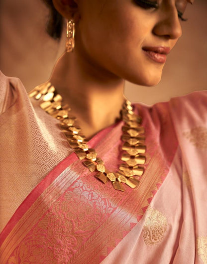 Light Pink Banarasi Silk Saree