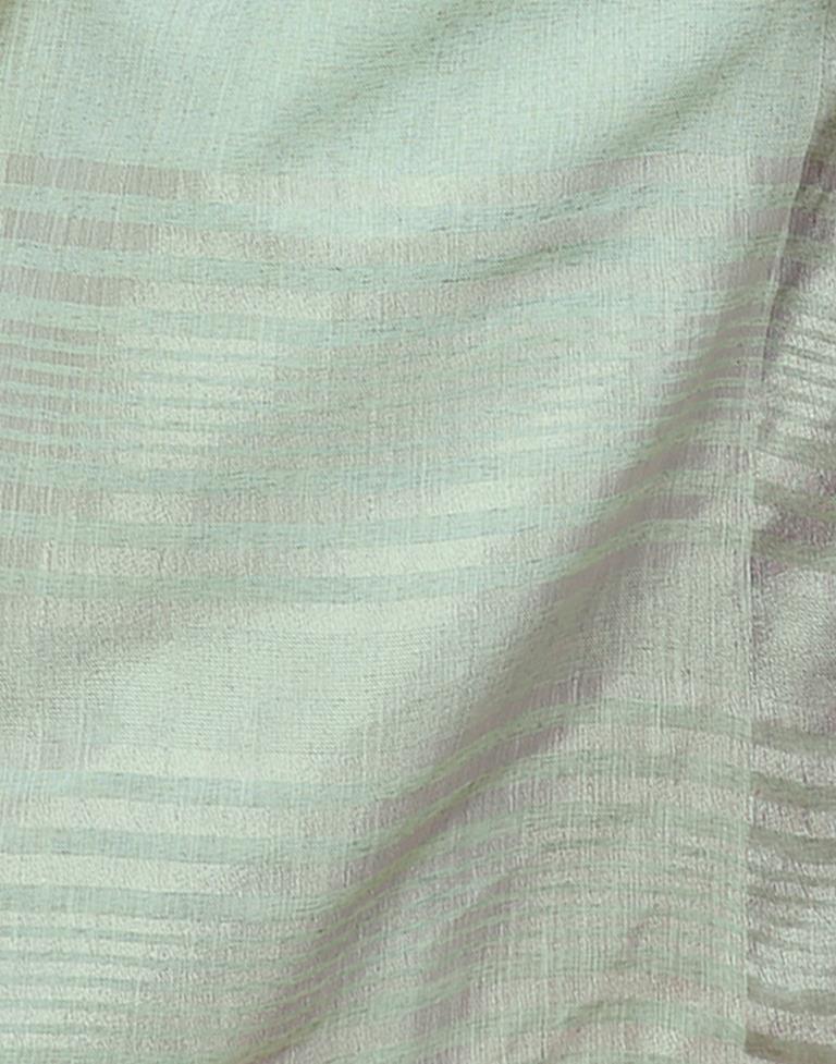 Light Green Cotton Self Woven Saree