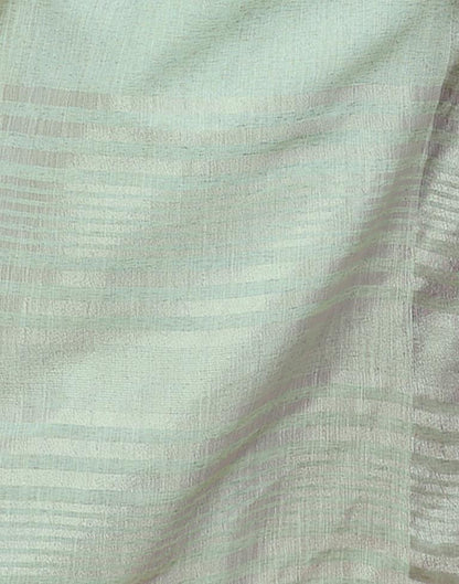 Light Green Cotton Self Woven Saree