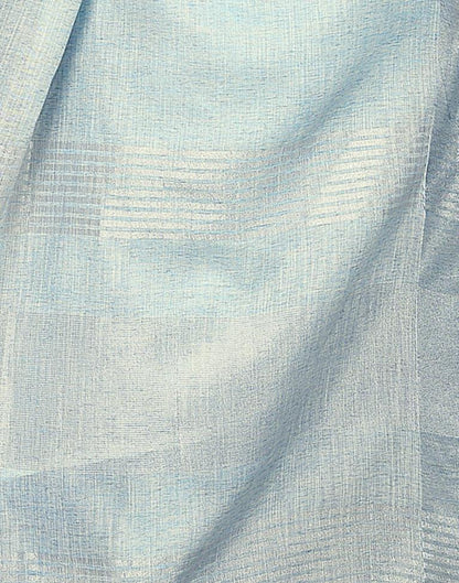 Light Blue Cotton Self Woven Saree