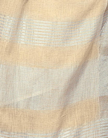 Light Yellow Cotton Self Woven Saree