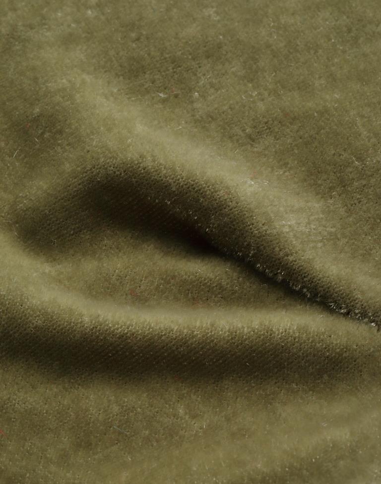 Olive Green Velvet Top | Sudathi