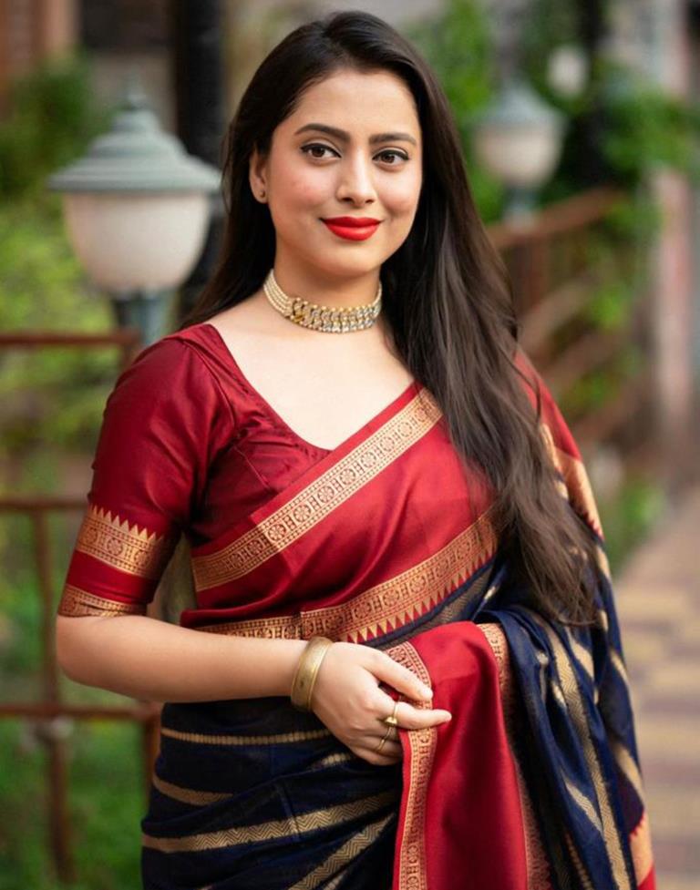 Blue Silk Weaving Saree