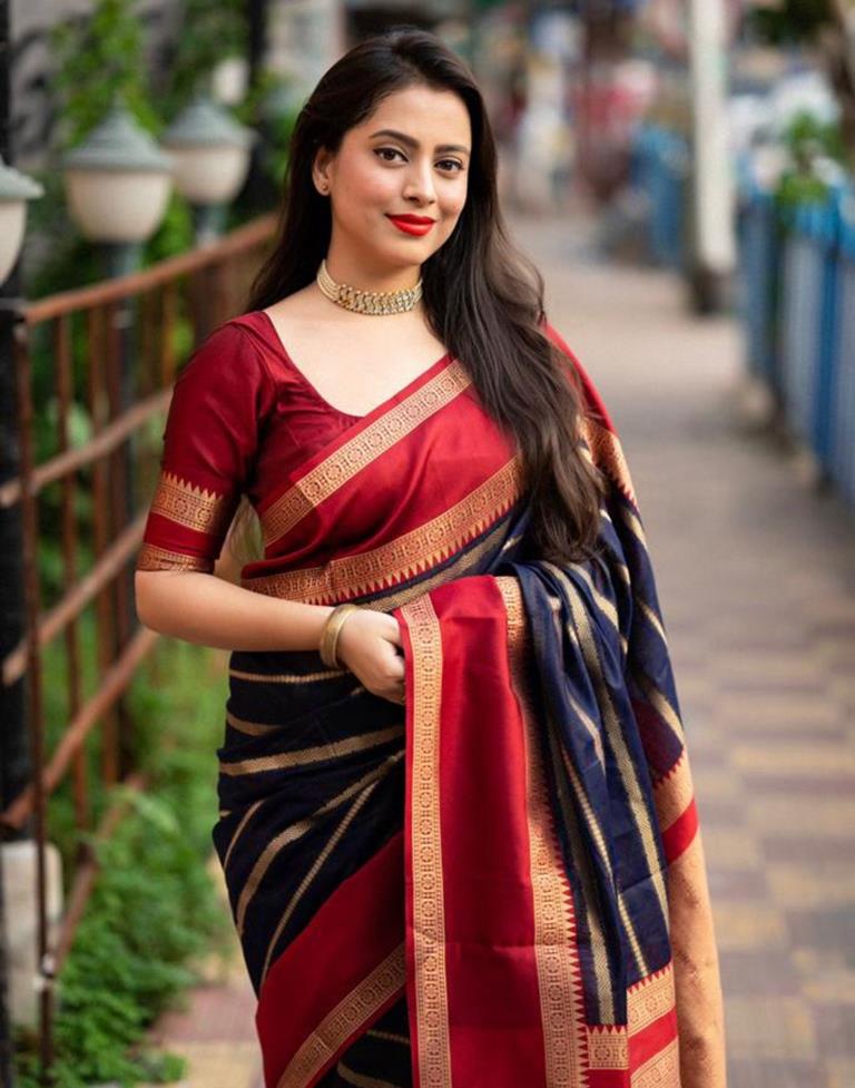 Blue Silk Weaving Saree