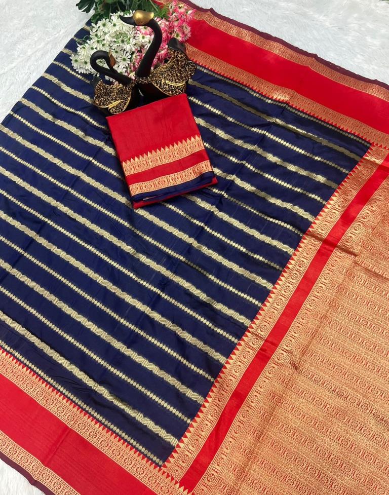 Blue Silk Weaving Saree