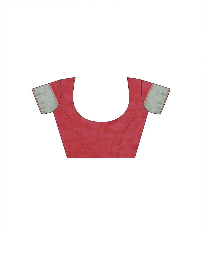 Pink Cotton Weaving Saree