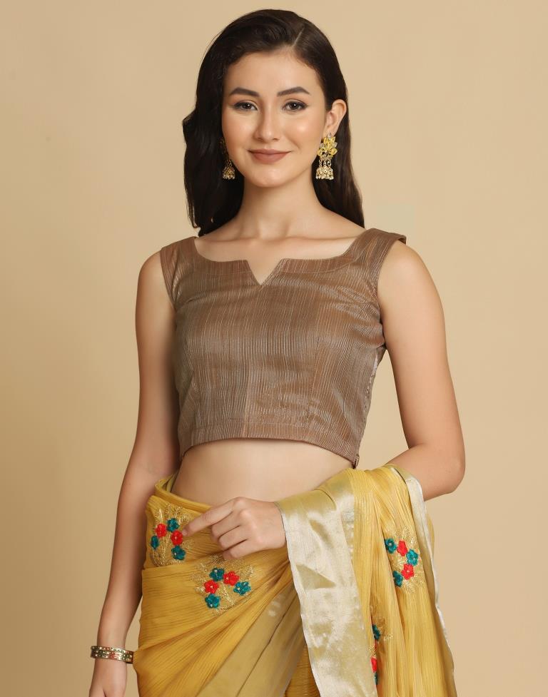 Yellow Silk Self Woven Saree