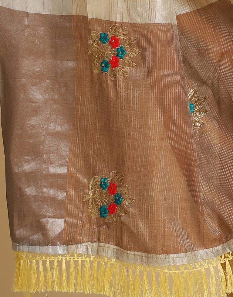 Yellow Silk Self Woven Saree