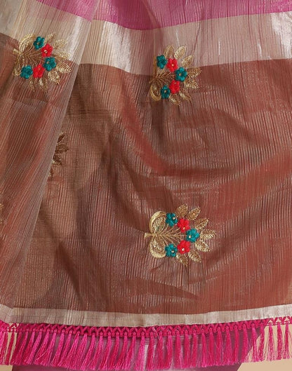 Pink Silk Self Woven Saree