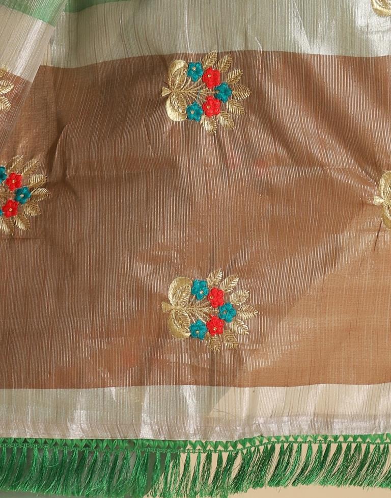 Green Silk Self Woven Saree