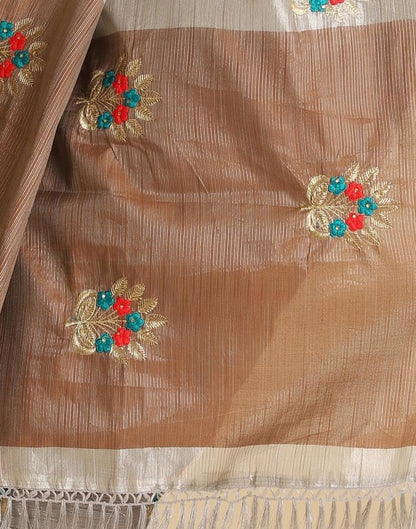 Grey Silk Self Woven Saree