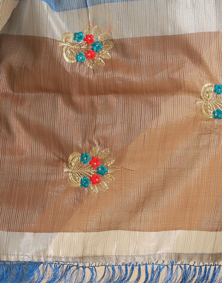 Blue Silk Self Woven Saree