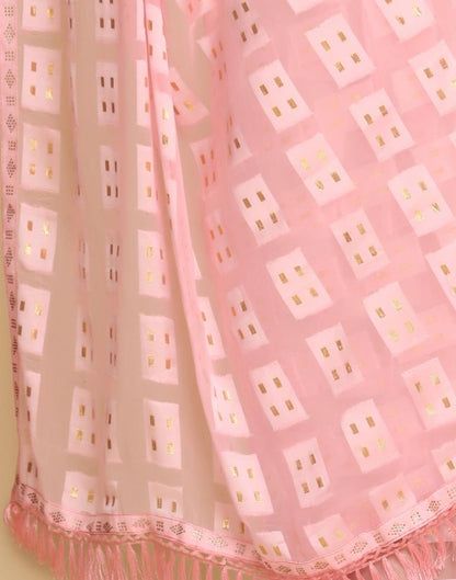 Pink Georgette Plain Saree