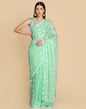 Turquoise Georgette Plain Saree