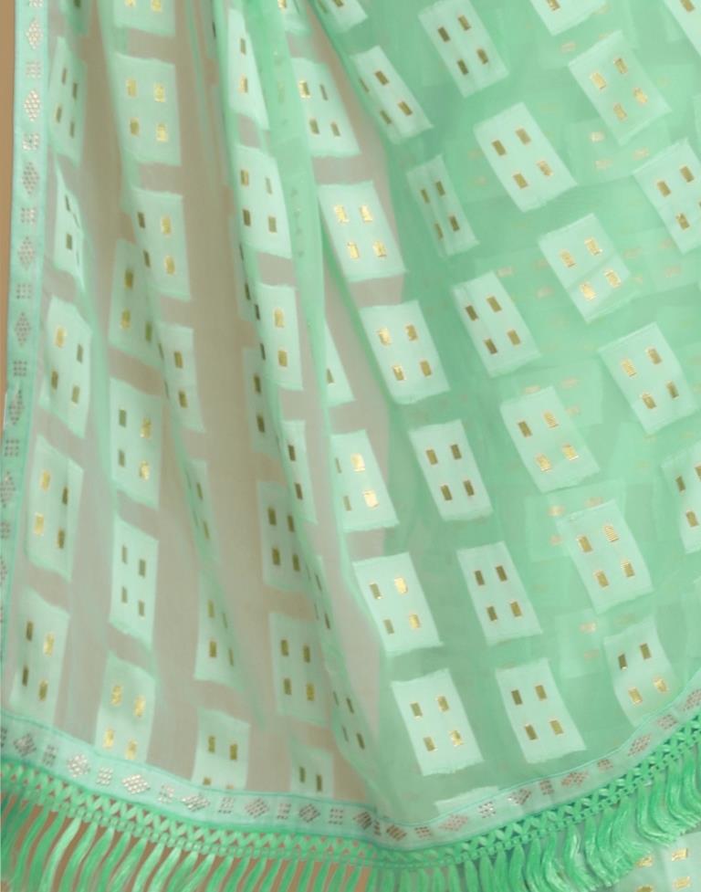 Turquoise Georgette Plain Saree