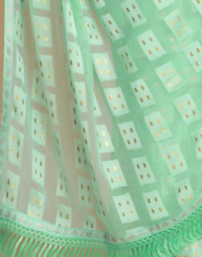 Turquoise Georgette Plain Saree