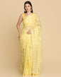 Yellow Georgette Plain Saree