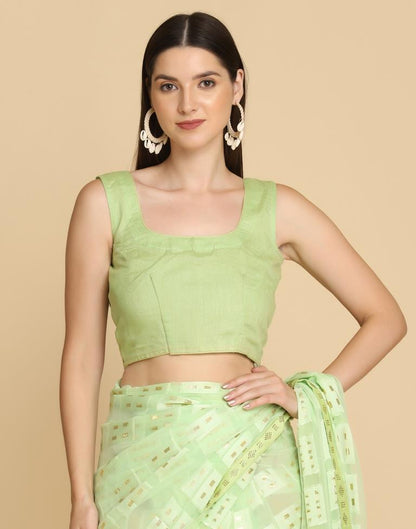 Light Green Georgette Plain Saree