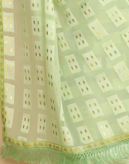 Light Green Georgette Plain Saree
