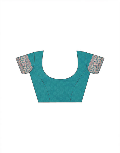 Rama Green Weaving Silk Banarasi Saree