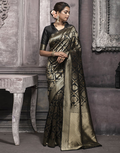 Black Weaving Silk Banarasi Saree