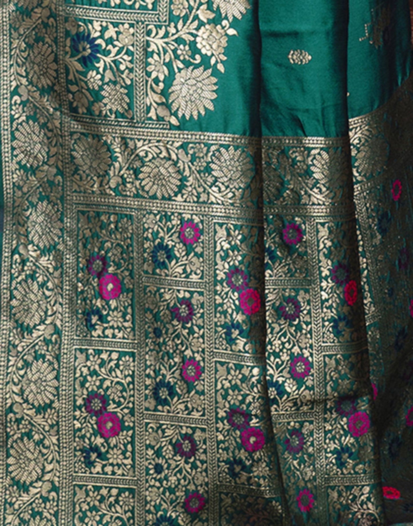 Turquoise Weaving Silk Banarasi Saree