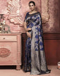 Blue Jacquard Silk Saree