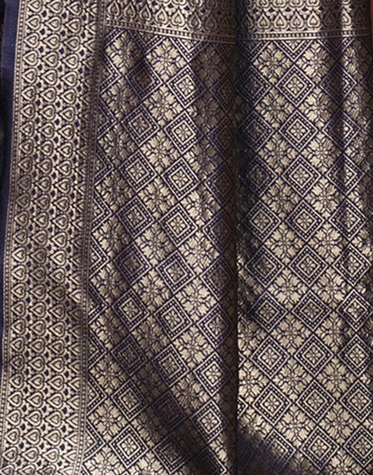 Blue Jacquard Silk Saree