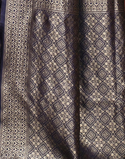 Blue Jacquard Silk Saree