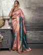 Dusty Pink Jacquard Silk Saree