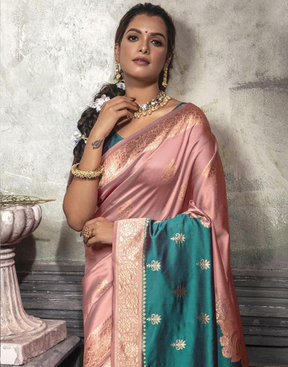 Dusty Pink Jacquard Silk Saree