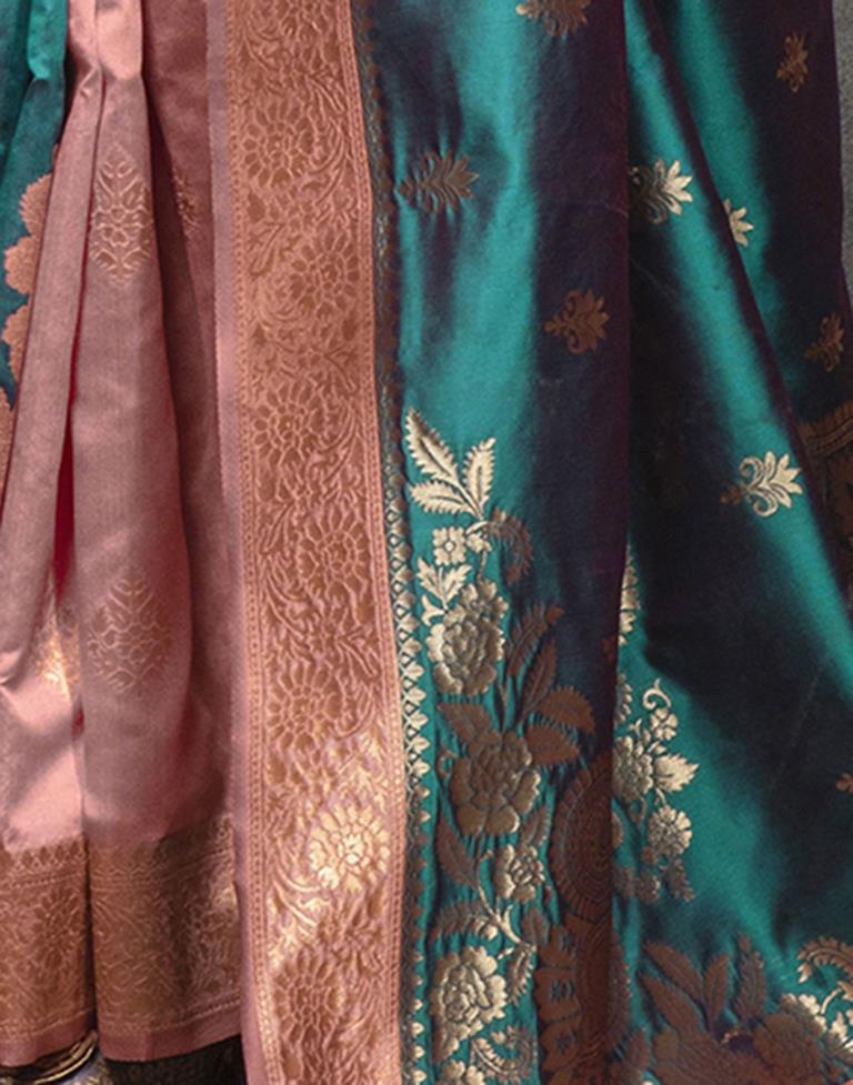 Dusty Pink Jacquard Silk Saree